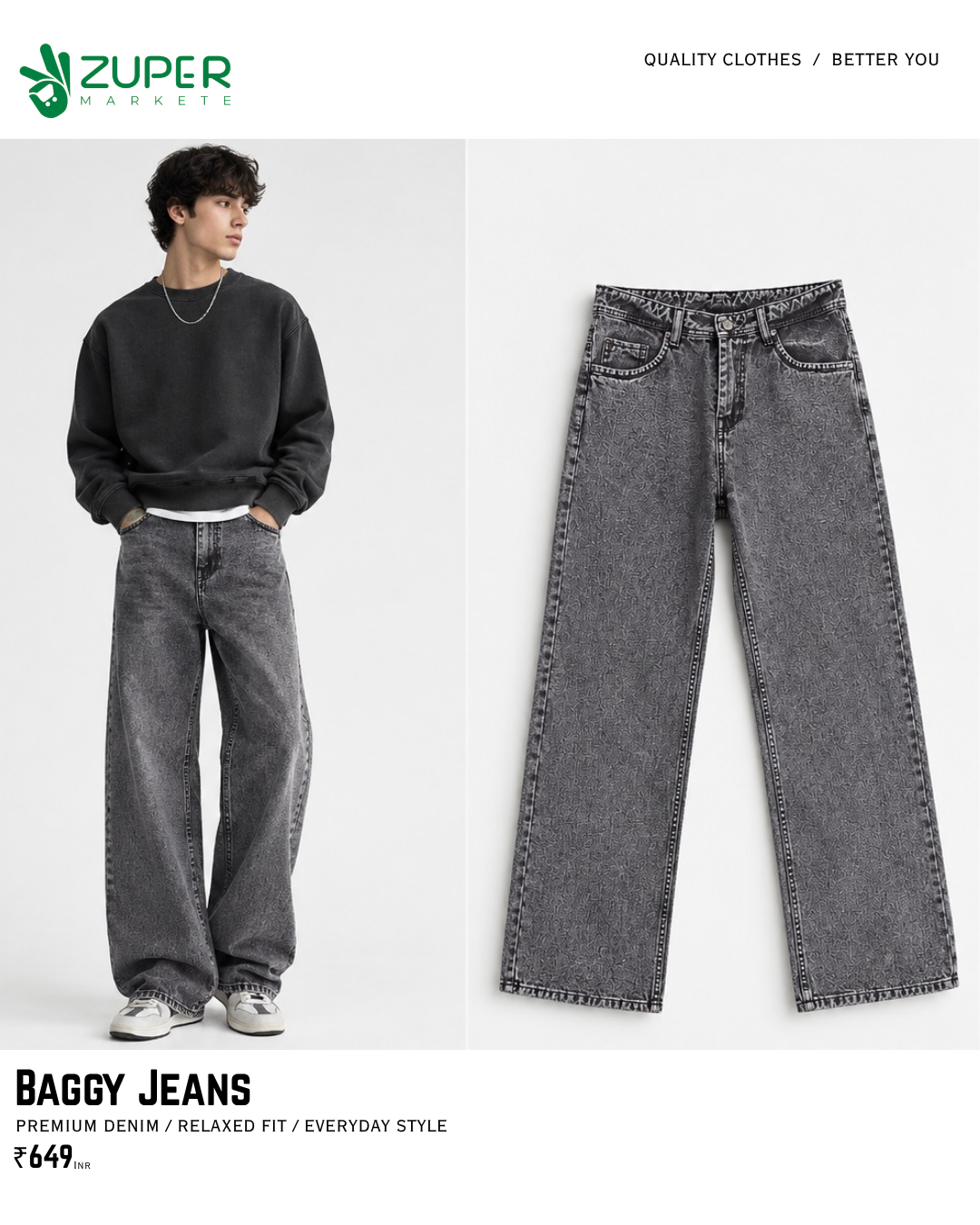 Baggy Jeans – Grey