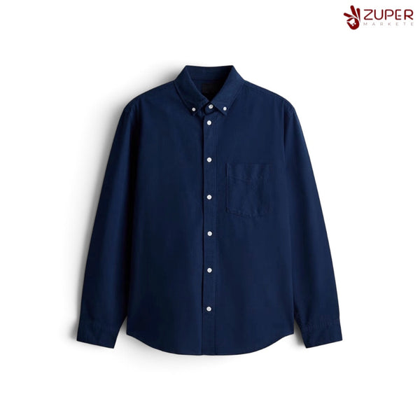Navy Blue Full-Sleeve Casual Shirt