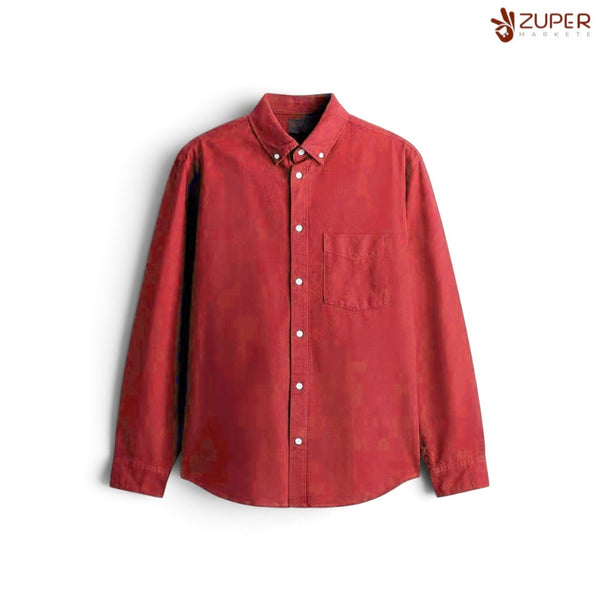Red Full-Sleeve Casual Shirt