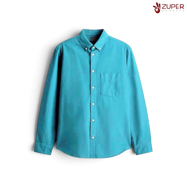 Turquoise Blue Full-Sleeve Casual Shirt