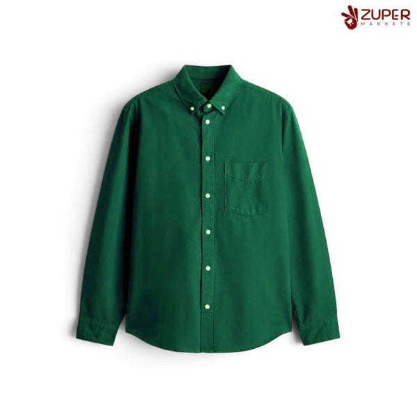 Dark Green Full-Sleeve Casual Shirt