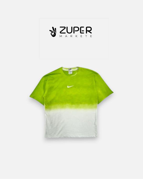 Lime Green & White Color-Block T-Shirt