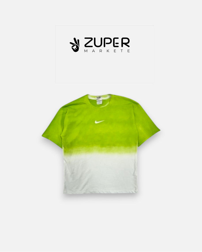 Lime Green & White Color-Block T-Shirt